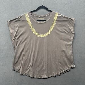 Mahina Made Lei Pua Kenikeni Dolman Tee Top Womens L Grey 2024 Loose Fit